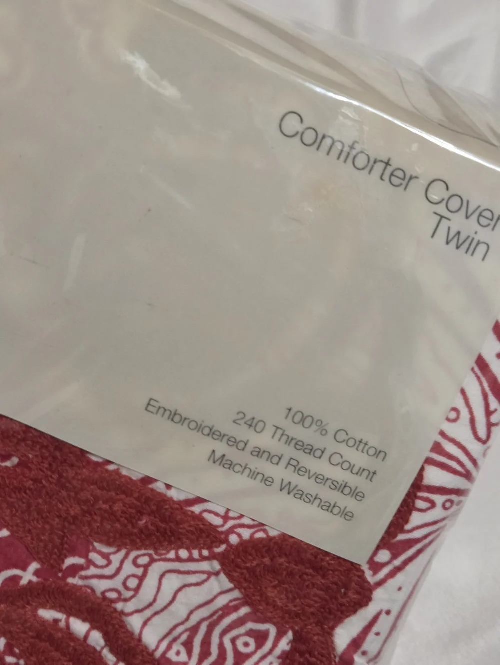 Style & Co Boho TWIN Duvet Cover Cotton Floral Patchwork Embroidery NEW